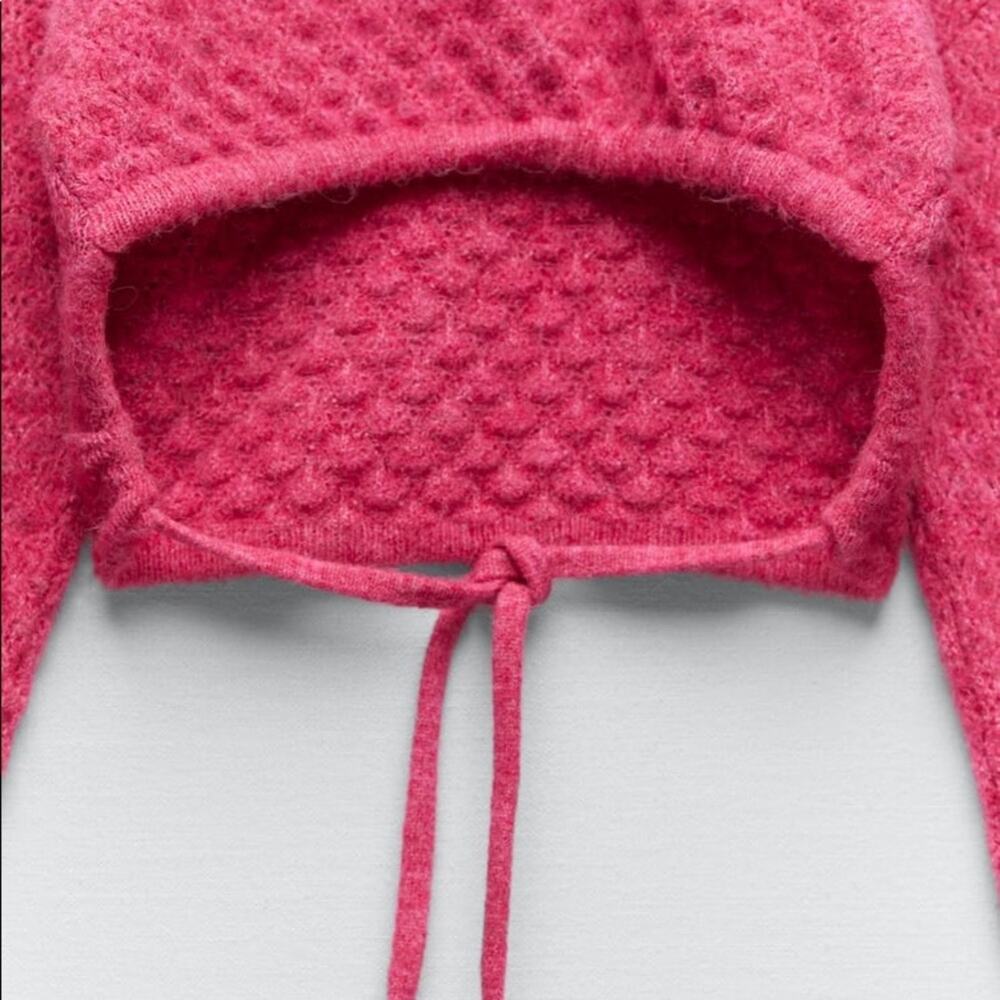 ZARA BLOGGER FAVORITE OPEN BACK KNIT SWEATER - Picture 12 of 13
